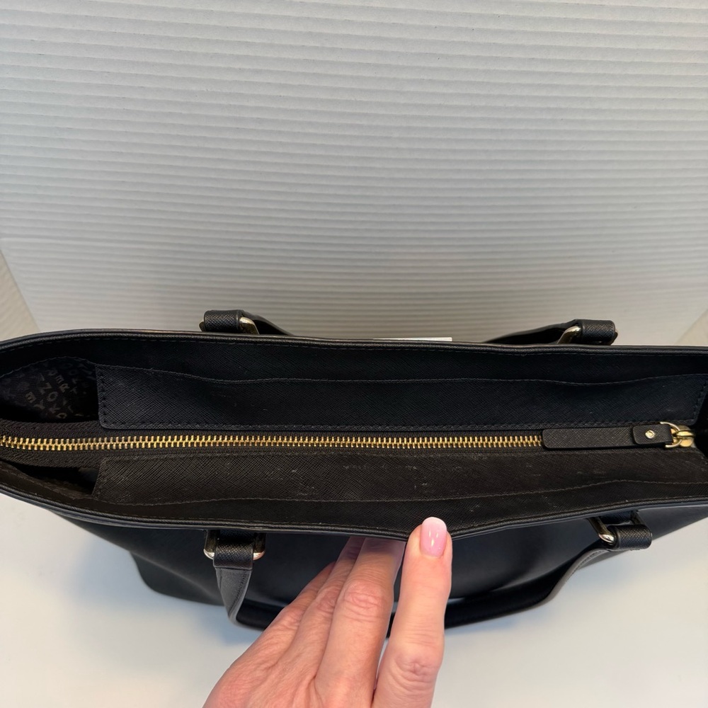 KATE SPADE NEW YORK Black Leather Shoulder Bag Tote - Picture 5 of 16